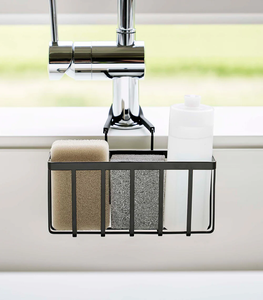 Modern Home Stainless Steel Kitchen Sink Sponge holder Black Color Soap <b>Bottles</b> & Dishcloth <b>Storage</b> Kitchen <b>Rack</b> - Product Image 1