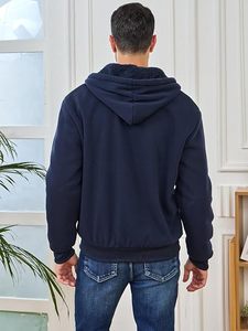 เสื้อฮู้ดซิปผู้ชายผ้าฝ้ายเทอร์รี่เนื้อนุ่มใส่สบายสำหรับฤดูใบไม้ร่วง  รักษ์โลก ระบายอากาศได้ดี ไม่เป็นขุย สไตล์วินเทจ ผ้าฝ้าย 100% แบบยาว - Product Image 5