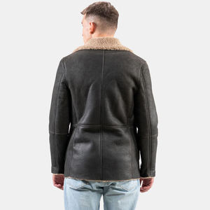 Men's Premium Quality Leather Bomber <b>Jacket</b> with Stand Collar & Front Logo Custom Colors & Sizes Waterproof Winter Best Sale - Product Image 5