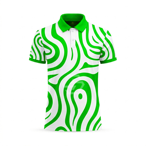 Chemises polo de performance unisexes en gros, OEM, avec impression personnalisée, tissu extensible, chemises polo de golf athlétiques pour hommes - Product Image 5