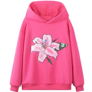 Sudadera con capucha para niñas, diseño moderno, estampado gráfico, forro polar extragrande, color rosa, transpirable, con logo personalizado - Product Image 4