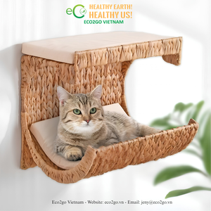 Eco2go Vietnam - Muebles para Gatos Hechos a Mano con Jacinto de Agua Natural, Portátiles, Duraderos, Ecológicos, Productos de Descanso para Mascotas para Todas las Estaciones - Product Image 1