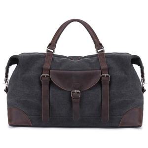 Bolsa de Viaje de Lona y Cuero, Precio de Fábrica, Logotipo Personalizado, Impermeable, Bolsa de Fin de Semana, Bolsa de Mano, LCTB-0055 - Product Image 4