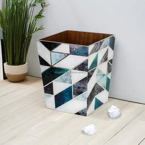 Most Selling Designer Wooden Dustbin Without Lid with Enamel Print Eco-Friendly Portable for <b>Living</b> <b>Room</b> Hotels Workspaces India - Product Image 3