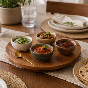 Plato giratorio Lazy Susan de madera de acacia premium |   Bandeja Giratoria Redonda para Servir, Organizador para Mesa de Comedor, Cocina, Hogar y Restaurante - Product Image 3