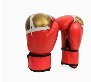 ถุงมือชกมวย PU สีแดง แบบเต็มนิ้ว พร้อมสายรัดข้อมือแบบเวลโคร สำหรับผู้ใหญ่ ทั้งชายและหญิง - Product Image 4