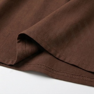Jupe trapèze pour femme à taille élastique avec cordon de serrage, couleur unie, longueur cheville, style décontracté, en polyester, coton et tissu mousseline - Product Image 6