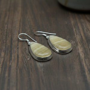 Boucles d'oreilles pendantes en agate rayée naturelle, argent sterling 925 plaqué or rose et jaune, forme goutte d'eau, pour femmes - Product Image 1