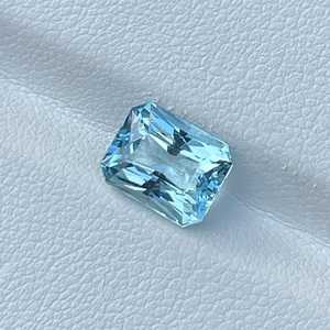 Aigue-marine bleue naturelle taille émeraude, pierre précieuse non montée 2,00 carats pour la fabrication de bijoux, bague, pendentif, vente en gros Zubeda Gems Rajasthan - Product Image 4