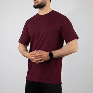 T-shirt décontracté pour homme en coton 100% tricoté, bleu marine uni, col rond, manches raglan, coupe classique, respirant, séchage rapide - Product Image 3