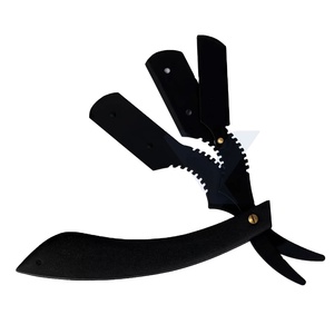 Premium Jet Black Blade Razor Professional Barbers Mens <b>Shaving</b> <b>Tool</b> for Salon and Home Use Ultra Sharp Straight Edge - Product Image 1