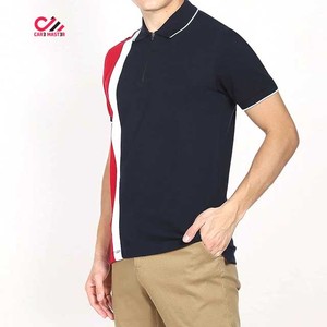 CARE MASTER เสื้อโปโลแขนสั้นผู้ชาย ดีไซน์ซิป ลำลอง ทรงปกติ สีแดง กรมท่า ขาวลายทาง - Product Image 5