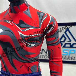 Maillot de compression à manches longues pour homme, imprimé par sublimation, séchage rapide, anti-UV, respirant, en nylon/spandex/polyester - Product Image 4