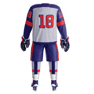 Maillot de hockey sur glace en polyester 100 % personnalisé OEM en gros, uniforme d'équipe imprimé, design personnalisé, broderie, antibactérien, séchage rapide - Product Image 3