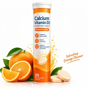 Comprimés de calcium et de vitamine D3 riches en antioxydants et minéraux, saveur naturelle d'orange, qualité alimentaire, 20 unités, pour soutenir l'immunité - Product Image 1