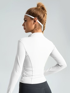 Fashion Yoga <b>Jacket</b> Womens Slim Athletic <b>Workout</b> Fitness Running <b>Jacket</b> Premium Activewear Custom Logo OEM ODM Private Label Who - Product Image 2