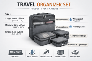 Juego de Organizadores de Viaje, Cubos de Embalaje de Nailon con Cierre para Ahorrar Espacio en el Viaje, Resistentes al Agua, Fáciles de Usar - Product Image 2