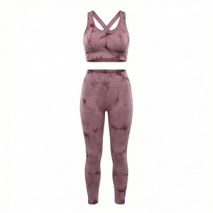 Conjuntos de Yoga para Mujer, Sublimación con Estampado Tie Dye, Ropa Deportiva Sexy de Secado Rápido, Transpirable, para Gimnasio y Entrenamiento - Product Image 1