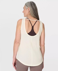 Débardeur basique à col rond pour femme, débardeur ajusté en coton, respirant, tricoté, style décontracté - Product Image 2