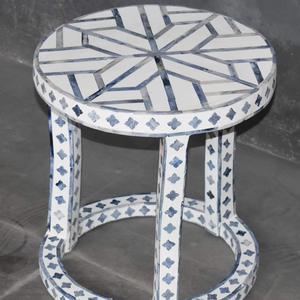 Mesa con Incrustaciones de Hueso de ILAHI, Diseño Moderno con Detalles de Ágata, Almacenamiento Portátil, Muebles para el Hogar - Product Image 3