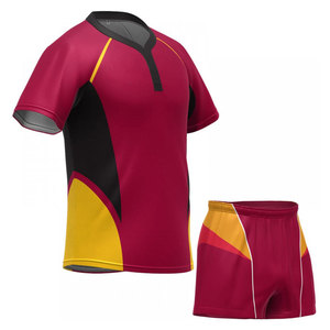 Tenue de rugby imprimée pour équipe, prix d'usine, vente en gros, nouvelle arrivée, respirante, séchage rapide, 100% polyester, entraînement sportif - Product Image 1