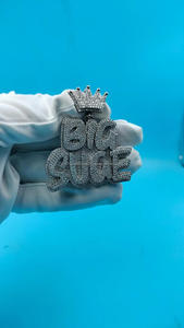 Collier pendentif personnalisé avec nom et couronne, diamant de laboratoire VVS, bijoux hip-hop haut de gamme - Product Image 6
