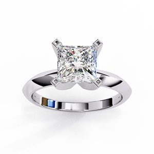 <b>Emerald</b> Cut Diamond Solitaire Engagement Ring | Classic Square Diamond Ring in Gold Luxury Style - Product Image 3