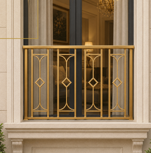 Barandilla Elegante de Latón y Acero Inoxidable con Acabado Decorativo para Escaleras, Balcones, Jardines y Hogares Modernos - Product Image 2