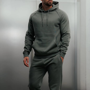 New Arrival Heavyweight Fleece Polyester/Cotton Activewear <b>Hoodie</b> Men Solid Autumn Eco-Friendly Waterproof <b>Workout</b> Gym Pocket - Product Image 1