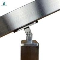 Rampe d'escalier en acier inoxydable de style contemporain avec tube de main courante et support de main courante réglable pour rampes d'escalier