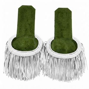 Épaulettes décoratives à franges avec broderie dorée pour uniformes, cérémonies, défilés et spectacles - Product Image 1