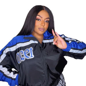 1920 Crop Short Breathable Printed Nylon <b>Lightweight</b> Windbreaker <b>Jacket</b> - Product Image 3