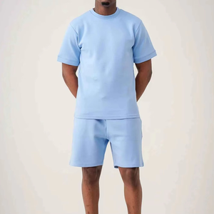 Nouvel ensemble T-shirt et short unisexe en polyester/coton de haute qualité, style vintage, coupe et couture, écologique, pour l'été, personnalisable avec logo vierge pour homme - Product Image 5