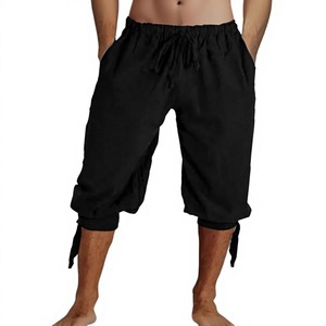 Shorts Capri Noirs Sur Mesure pour Hommes, en Coton avec Cordon de Serrage, Respirants, Décontractés, Courts, Style Streetwear d'Été, Vente en Gros OEM - Product Image 2