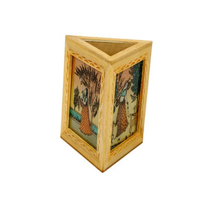 Organisateur de bureau en bois et métal durable, porte-stylo classique fait main et horloge de table pour la maison, le bureau et l'école - Product Image 1