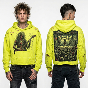 Sweat à capuche graphique vintage personnalisé pour homme, coupe oversize, en coton épais, style streetwear, délavé à l'acide et effet vieilli - Product Image 4