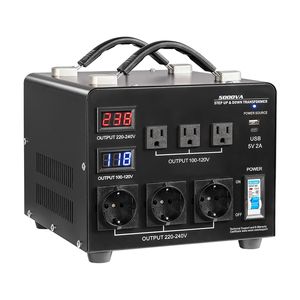 Trasformatore di Tensione Automatico per Carichi Pesanti 5000VA da 110V a 220V/da 220V a 110V per Adattatori da Viaggio - Product Image 1