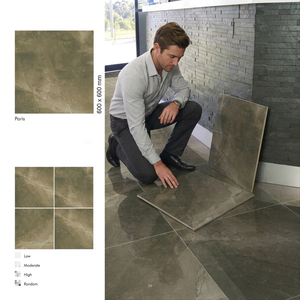 Carreaux de porcelaine satinée Kajaria blancs 600x600mm |   Carreaux de sol numériques à texture bois massif brillant pour usage extérieur, adhésifs, imitation brique. - Product Image 6