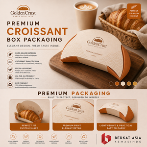 Boîte à croissants personnalisée, emballage de boulangerie, OEM, MOQ 1000 pièces - Product Image 1