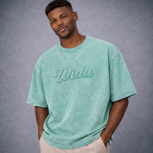 เสื้อยืดโอเวอร์ไซส์คุณภาพสูงสำหรับผู้ชาย ปี 2026 ผ้าคอตตอนหนา 260 GSM รับสกรีนโลโก้ตามสั่ง ผู้ผลิตแบรนด์ส่วนตัว Wida Sports - Product Image 6