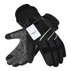 Cold Weather Waterproof Snowboarding Skiing Snow Mitts Gloves with Fingers Outdoor Winter Warm Black <b>Ski</b> Mittens for Men Women - Product Image 1