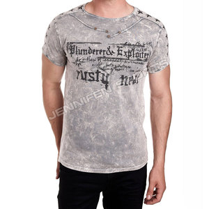Camiseta Ligera de Algodón 100% con Lavado Ácido, Diseño de Logotipo Personalizado para Hombre, Corte Regular, Hombros Caídos, Transpirable, de Secado Rápido, Unisex - Product Image 4