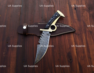 Couteau de survie fixe en acier au carbone inspiré de The Walking Dead, réplique artisanale, étui en cuir premium, vente en gros OEM - Product Image 2