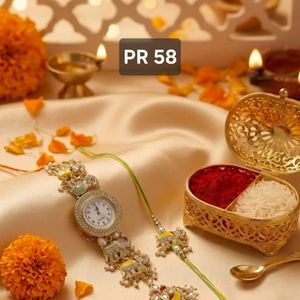 Beautiful Kashmiri <b>Watch</b> and Rakhi Pair for Raksha Bandhan, Traditional Handcrafted Festive Gift Combo Set - Product Image 2