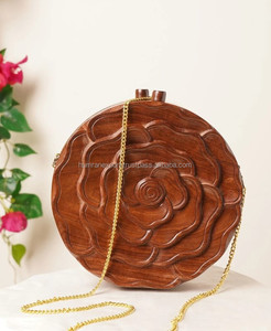 Wholesale Handcrafted Vintage Wooden Party <b>Bag</b> Purse Classic Casual Evening Clutch <b>for</b> <b>Weddings</b> Casual Elegant Style - Product Image 1