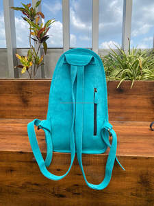 Gran oferta, bolso de pecho de cuero de gamuza turquesa con puntada de bota y mano occidental con mochila, bolsos cruzados florales para mujer - Product Image 5