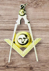 Collier de collation maçonnique Blue Lodge avec bijoux dorés d'officier, ensemble de 12, support en velours violet avec collier personnalisé - Product Image 5