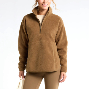 <b>Women</b> Embroidered Sherpa Fleece Raw Eco-Friendly Jacket Full Zip Teddy Winter <b>Coat</b> Warm Casual Outerwear Custom OEM Wholesale - Product Image 4