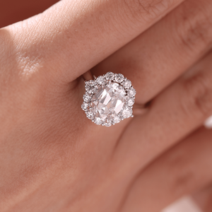 18K White <b>Gold</b> IGI Certified1.3ct Lab Diamond Oval Cut Halo <b>Ring</b> for Women Premium Quality Engagement <b>Cocktail</b> Statement Jewelry - Product Image 2
