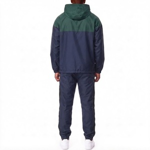 Ensemble veste et pantalon coupe-vent imperméable 2-en-1 à capuche pour homme, color block, séchage rapide, léger, tenue de sport décontractée pour l'hiver - Product Image 2